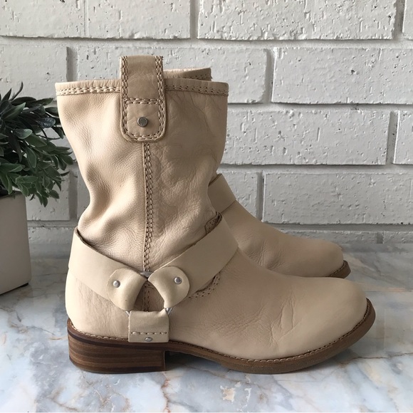Gianni Bini Slouchy Harness Tan Leather Ankle Booties - Picture 5 of 11